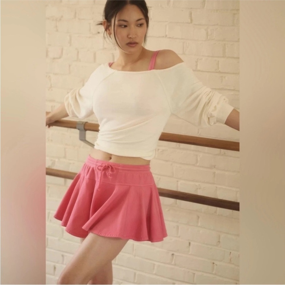 Anthropologie Daily Practice Courtside Mini Skirt Pink Medium NWT